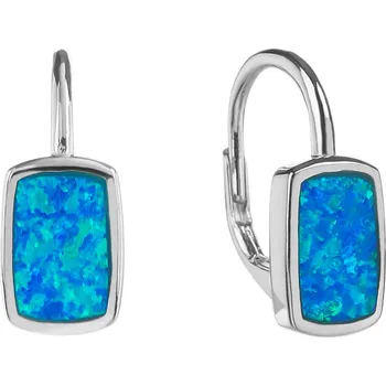 Náušnice Bealio BEALIO Stříbrné náušnice OBDÉLNÍKOVÉ modrý OPÁL 03-13339-3352