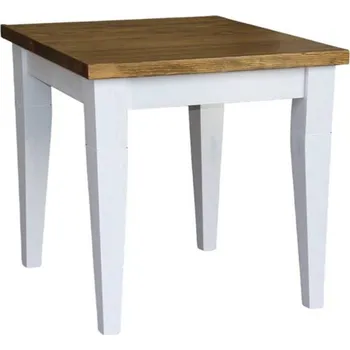 Komoda Rustikální jídelní stůl Sweet Home Ludvík MES2 80x80 Barevné provedení: Bílá - dub tmavý vosk