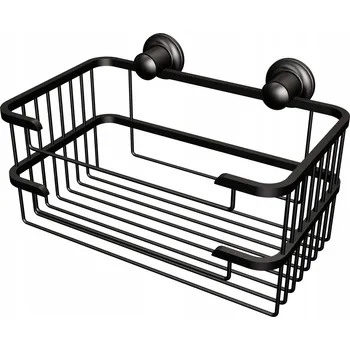 Drátěná police Závěsný koupelnový košík / Polička do sprchy černá
