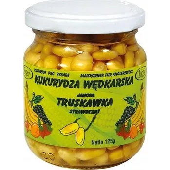 Návnadová surovina Kukuřice Na Ryby Lorpio Barvená Jahoda 125 g