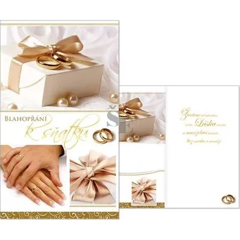 Svatební přání svatební s klopou na peníze M16-107W s textem
