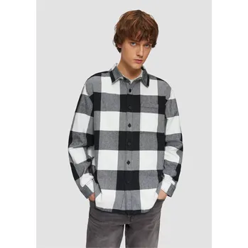 Pánská košile Q/S s.Oliver pánská kostkovaná košile černo-bílá Velikost: M