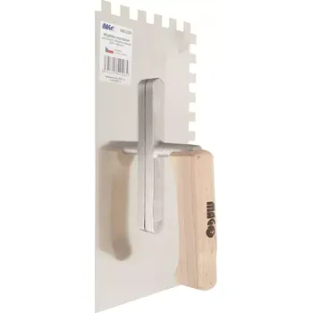 Zednické hladítko Hladítko nerezové Magg 080109 - 270x130mm, zub 10mm, dřevěná rukojeť, 0.298kg