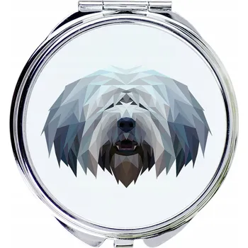 Obraz Polský nížinný ovčák, kompaktní kapesní zrcátko s geometrickým psem