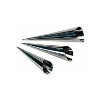 Cukrářská trubička na kornoutky, hladká, nerez, SCHNEIDER Délka / Průměr: ↑ 120 mm / 30 Ø mm