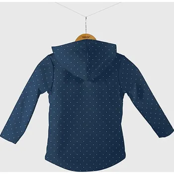 Panel se střihem 86 softshell bunda bílé puntíky na tmavě modré