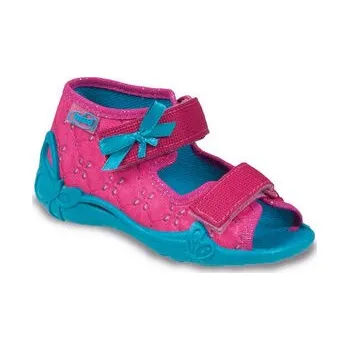 242P037 20 - dívčí sandálky Befado tyrkys mašlička 242P037_20