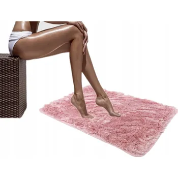 Koupelnová předložka Koupelnová předložka plyšová protiskluzová růžová 60x180 cm