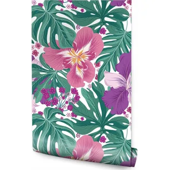 Fototapeta Tapeta Exotické květiny a listy /1376294588