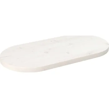 Barový stolek OMAXI Stolní deska bílá 70 x 35 x 2,5 cm masivní borové dřevo oválná 805555