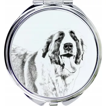 Kosmetické zrcátko Bernardýn, kapesní zrcátko se psem sv. Bernarda - s možností personalizace
