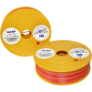 elektrický kabel Kabel LGY/H05V-K 0,50 mm2 100 m Červeno-Žlutý