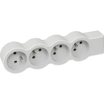 vypínač PRODL.PŘÍV.4X2P+T BÍLÁ/ŠEDÁ, 049497