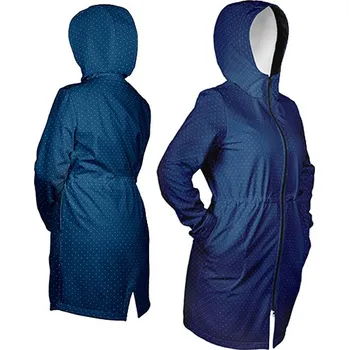 Panel se střihem 32 dámská softshell bunda bílé puntíky 4 mm na tmavě modré