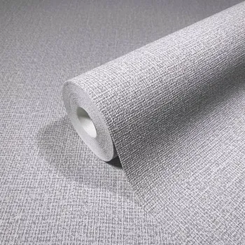 Tapeta ŠEDÁ VINYLOVÁ TAPETA S RAŽBOU IMITACE PLÁTNA POZADÍ TAPETY