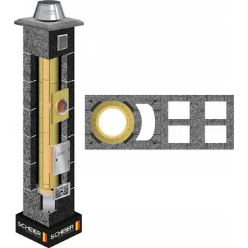 Komín Keramický komín, komínový systém KW+W2+W2 fi 160 4m 36x98 zateplený