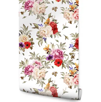 Fototapeta Tapeta Barevné Pivoňky - Akvarel /310961888