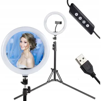 Stojací lampa LED kruhová lampa Ring 26cm 60W USB Stativ pro Makeup TikTok YouTube