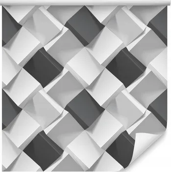 Fototapeta Tapeta do Kanceláře Černobílé Geometrické Kostky