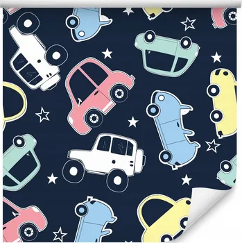 Fototapeta Dětská tapeta pohádkové BAREVNÉ auta se vzory