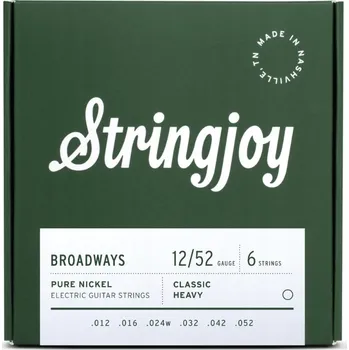 Struna pro kytaru a smyčcový nástroj Struny pro elektrickou kytaru Stringjoy Pure Nickel BROADWAYS 12-52