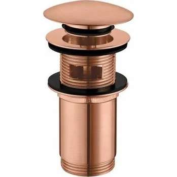 Sifon Omnires klik-klak zátka do umyvadla s přepadem, měď kartáčovaná A706CPB
