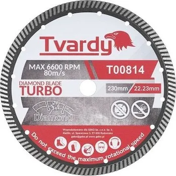 Řezný kotouč Kotouč diamantový řezný, Turbo 230x10x22,23mm na dlaždice a kámen TVARDY