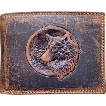 Peněženka Kožená peněženka Vlk 3D