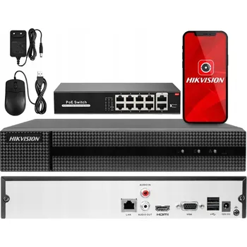IP kamera IP rekordér Hikvision pro 8 kamer + PoE switch