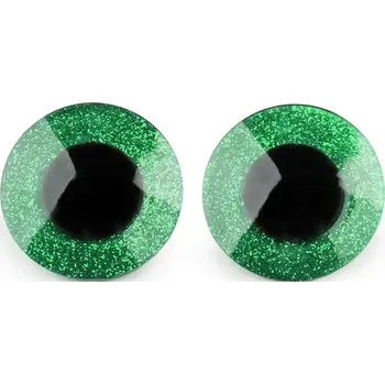 Galanterie Bezpečnostní očka třpytivá zelená 40mm (Bezpečnostní očka zelená 40mm)