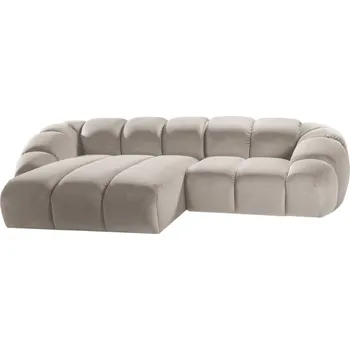 Pohovka Micadoni Sametová rohová pohovka Diana 294 cm, levá