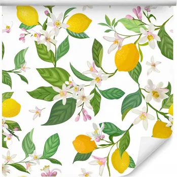 Fototapeta Tapeta na zeď OVOCE Citrony Květy Listy Dekor