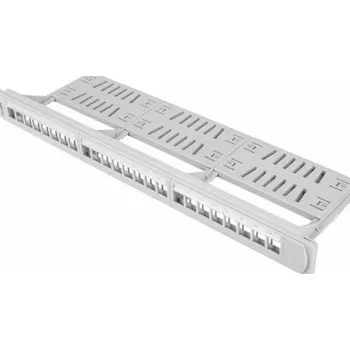 Patch panel LANBERG PPKS-1124-S keystone Patch Panel 19inch with organizer 24 port 1U grey
