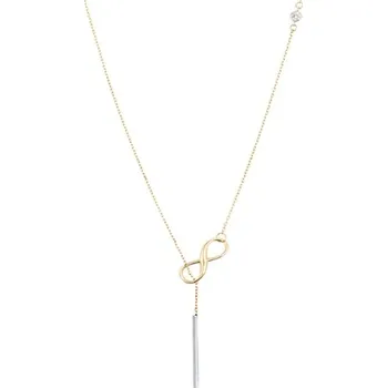 Náhrdelník Náhrdelník ze žlutého zlata s nekonečnem a čirým zirkonem JMG0110WGN48 + DÁREK ZDARMA