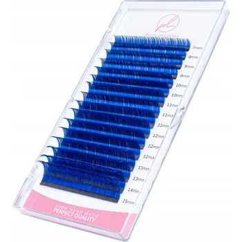 Péče o řasy a obočí Barevné řasy Premium Lashes MIX D 0.07 7-15mm 16 proužků MODRÉ