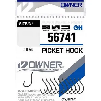 Rybářský háček HÁČKY OWNER PICKET HOOK BEZOSTNÉ S OČKEM NA SPLÁVEK #12 12 Ks