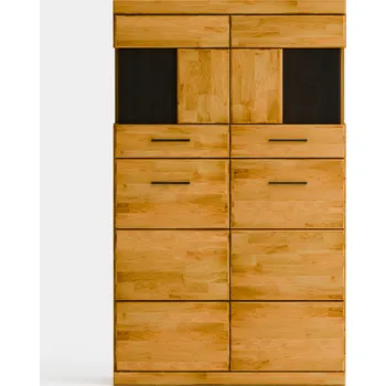 Knihovna Vitrína úzká dub olejovaný ROSO 85