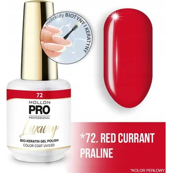 Přípravek na nehty 72. RED CURRANT PRALINE - Profesionální hybridní lak na nehty s konzistencí gel