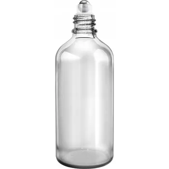 Láhev SKLENĚNÁ LAHVIČKA 100ML ČIRÁ S ROLL-ON A VÍČKEM