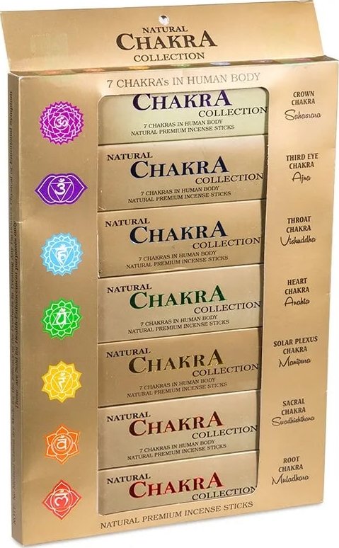 Mani Bhadra Mani Bhadra Vonné tyčinky 7 Chakra collection (Dárková sada), 7 x 15 g