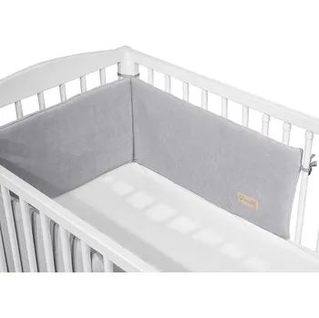 Albero Mio Cotton Color mantinel do postýlky 180 x 30 cm, šedý