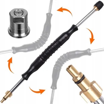 Příslušenství pro vysokotlaký čistič Ohebná tryska 470 mm s plochou tryskou pro myčky LAVOR a PARKSIDE, úhlová a flexibilní