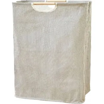 Koš na prádlo Koš na prádlo Natural Organizér na hračky 60 l Skandinávský Prostorný Pruhy3