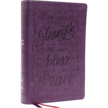 Cizojazyčná kniha NKJV, Giant Print Center-Column Reference Bible, Verse Art Cover Collection, Leathersoft, Purple, Thumb Indexed, Red Letter, Comfort Print - Nelson, Thomas