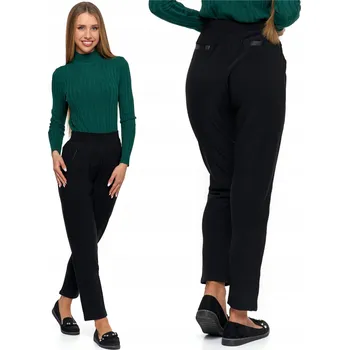 Dámské kalhoty Moraj elegantní dámské kalhoty úzkého střihu (rourky) dlouhé černé velikost 3XL/4XL