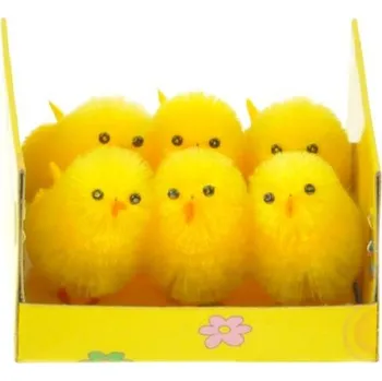 Velikonoční dekorace Kuře velikonoční, 3,5 cm, 6 kusů