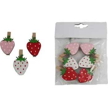 Kolíčky s jahodou, 6 kusů