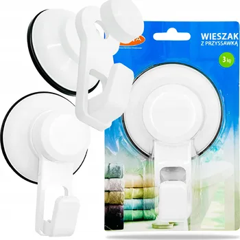 Věšák Háček s přísavkou AKMA bílý