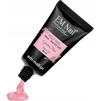 Lak na nehty EM Nail 30ml odstíny růžové a fialové podkladový a builder Gel