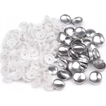 Vrták Formičky, knoflíky k potahování látkou, 100 ks, velikost 26'' (16 mm) - bílé